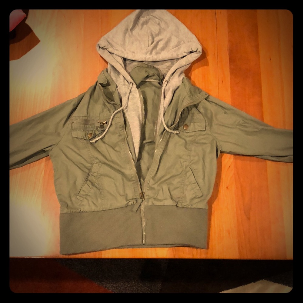 Green Jacket with grey additions